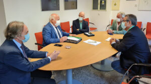 Un momento de la reunión entre Jesús Aguirre, profesionales sanitarios y asociaciones de pacientes para abordar el Plan de Cuidados Paliativos.